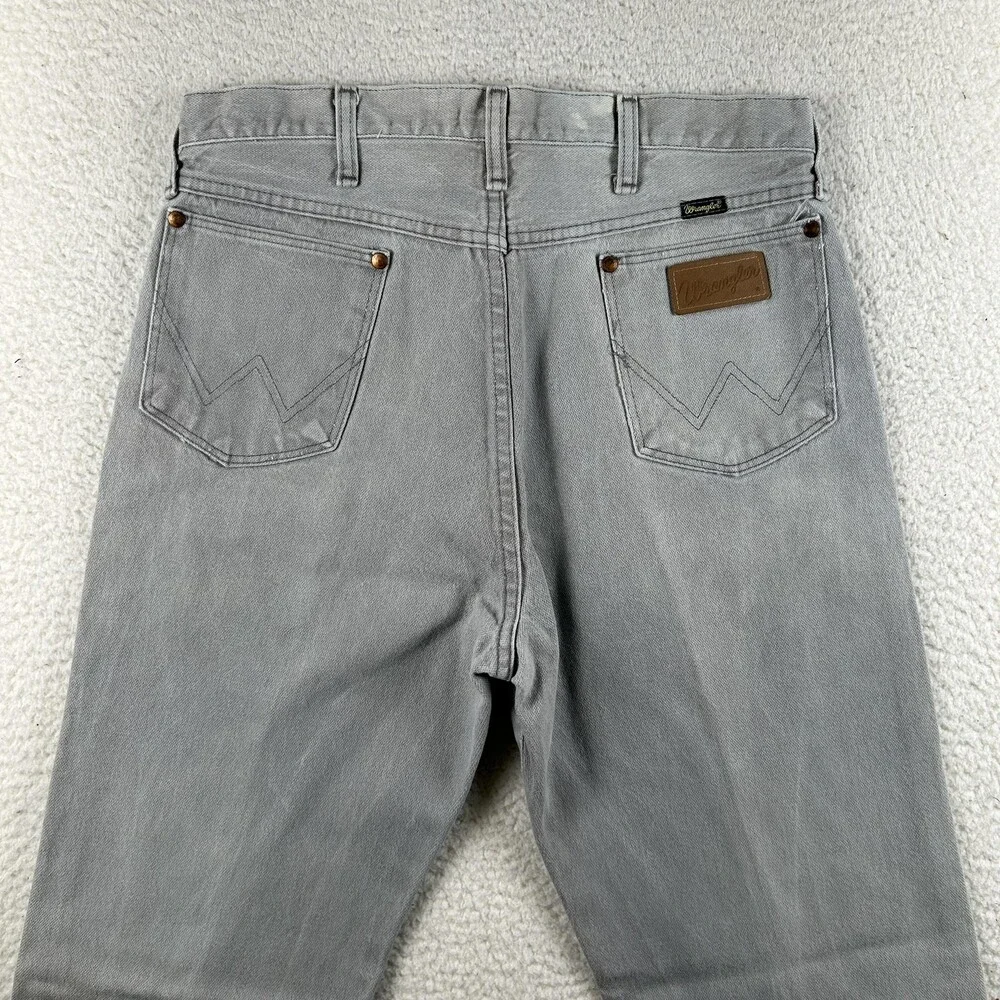 Vintage Wrangler Jeans Mens 32x35 Gray Regular Straight Ideal Zipper 3MWZPG 80s